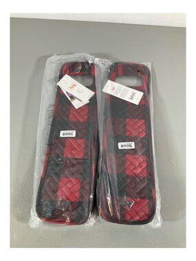 Lug Buffalo Check Red Insulated Wine Tote Duo with Carrying Handles - Stylish &